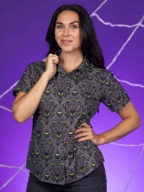 RSVLTS x Disney Haunted Mansion "Wall Creeps" KUNUFLEX Women’s Button Down 3XL